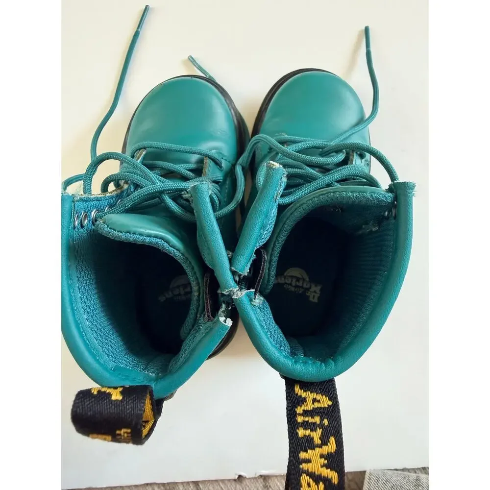 Dr. Martens 1460 Toddler Boots Teal Green Side Zip